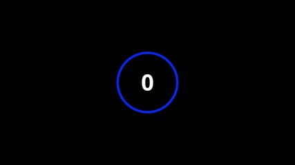 Countdown animation 10 to 0. Countdown circle icon animated on a black background.10s digital countdown timer animation from 10 seconds to 0 seconds on black background.. - Powered by Adobe