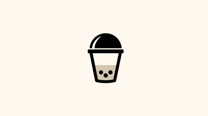 Minimalist Bubble Tea Icon for Beverage, Drink, Caf&eacute; Design