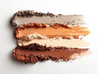 Makeup Foundation Swatches on White Background