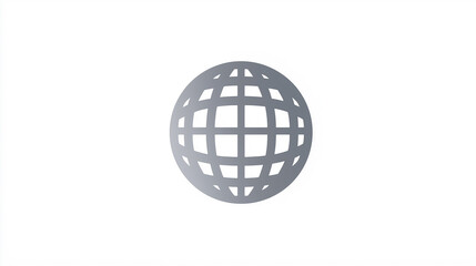 Grey Globe Grid Icon for Geography, Global, Navigation Design