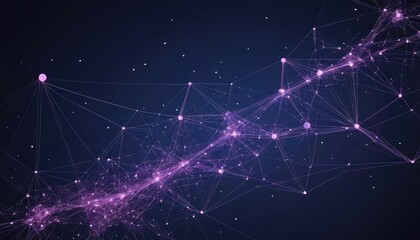 Glowing Purple Digital Network abstract connection