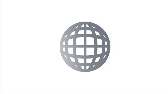 Grey Globe Grid Icon for Geography, Global, Navigation Design