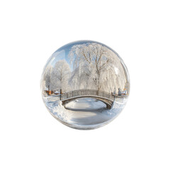 Enchanting Winter Wonderland Scene Inside a Crystal Ball