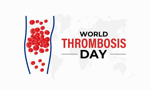 World Thrombosis Day 13 October poster design template. A concept for healthcare and medicine.
 Deep vein thrombosis is a condition where a blood clot forms in a deep vein, usually in the leg.