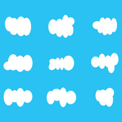 Seamless White Cloud Pattern on Blue Background for Weather Designs and Sky Illustrations
