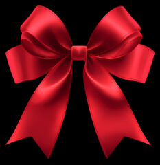 A red colour ribbon locked in plain black background 
Look so sweet 