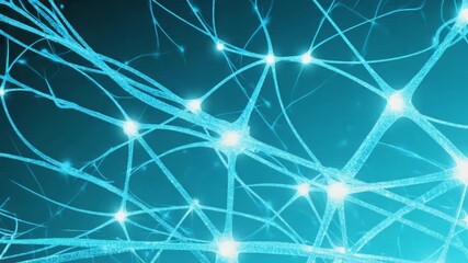 Dynamic abstract neural network structure illustrating brain activity and connections - Powered by Adobe