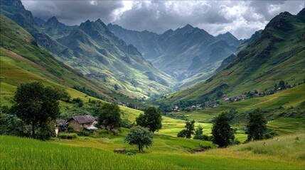 Fototapeta premium Verdant Valley Vista