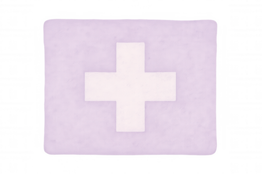 Swiss national flag with white cross, displaying vibrant lavender texture and transparent overlay