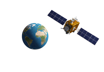 Fototapeta premium Satellite orbiting Earth