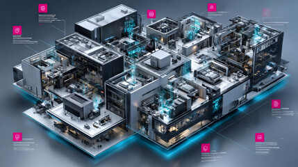 3d isometric Hospital infographic, vector