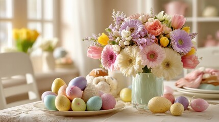 Radiant Dining Room Bathed in Soft Natural Light Featuring Elegant Decor Enhancing Family Gatherings and Culinary Experiences