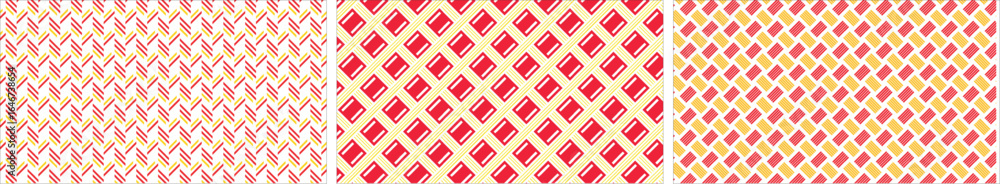 Poster a minimalist and clean seamless pattern of geometric abstract line art, featuring alternating parall
