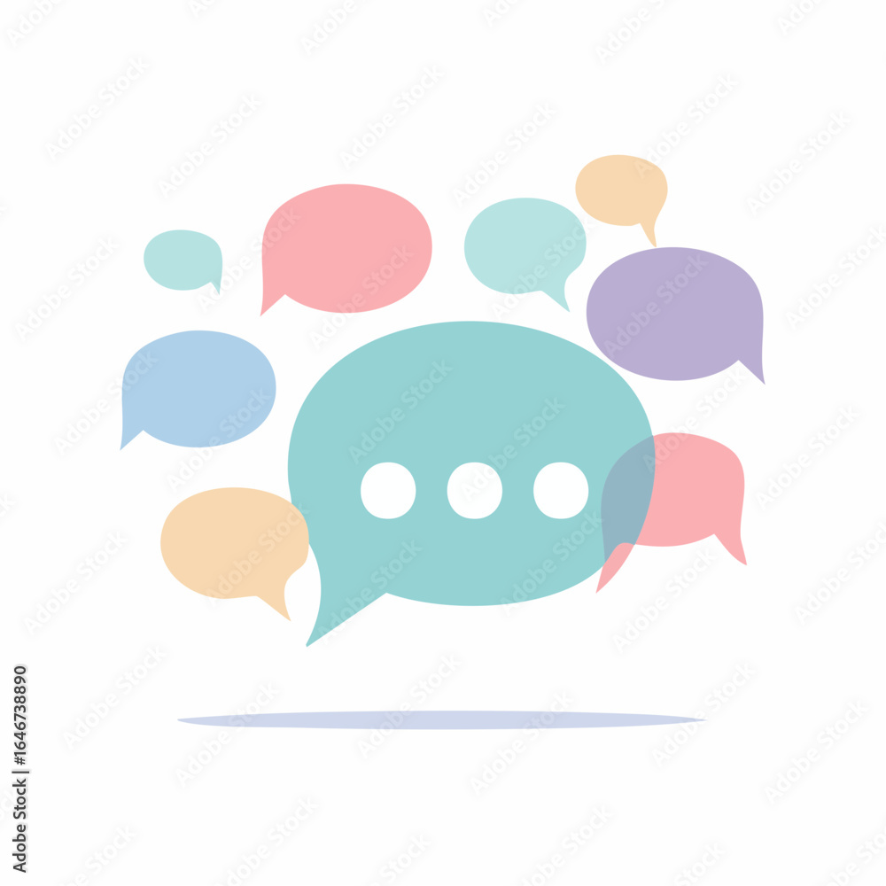 Poster playful speech bubble animation for comments and chat features