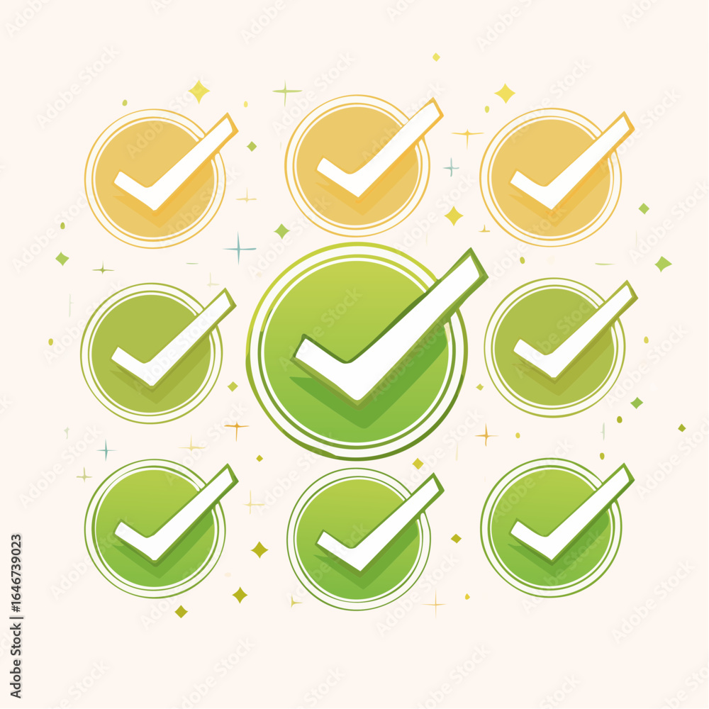Poster clean checkmark icon animation for approvals and confirmations