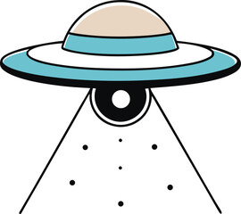 vinyl record floating like a ufo with lights underneath on transparent background