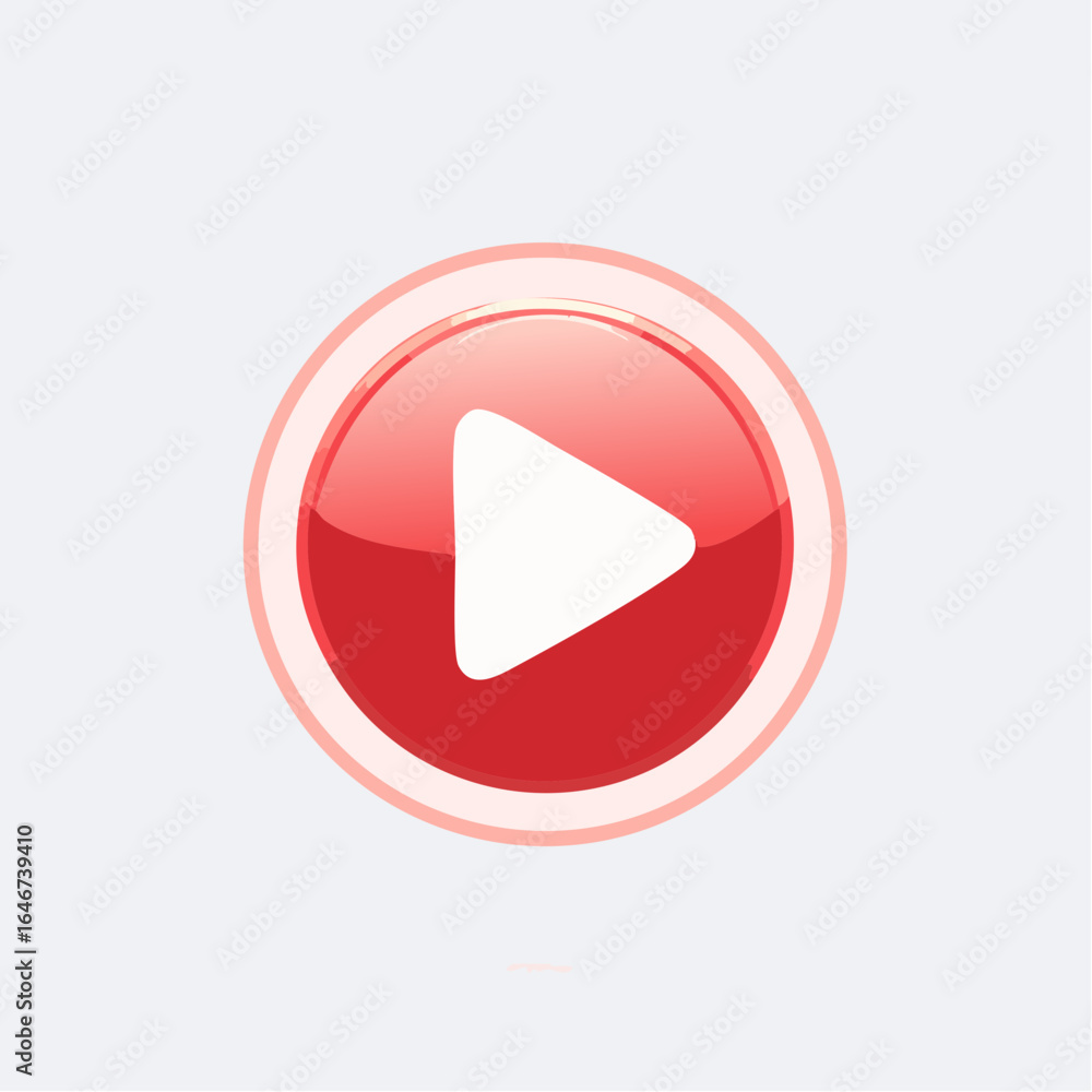 Poster red play button icon animation perfect for video and streaming content