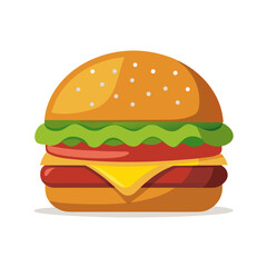 hamburger isolated on white background