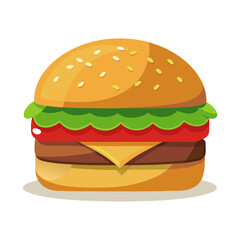 hamburger on a white