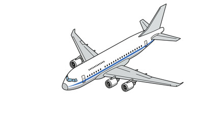 Isometric Passenger Airplane Flying Vector