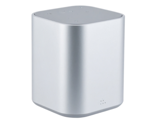 Sleek Grey Bluetooth Portable Speaker, isolated on a transparent background