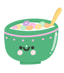 Cute smiley cereal illustration
