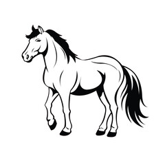 Silhouette horse icon, horse drawing, horse logo, horse vector