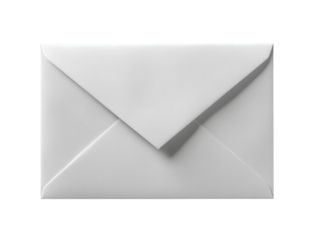  Classic White Envelope Icon with Folded Flap and Clean Front View, Isolated on Transparent Background png 