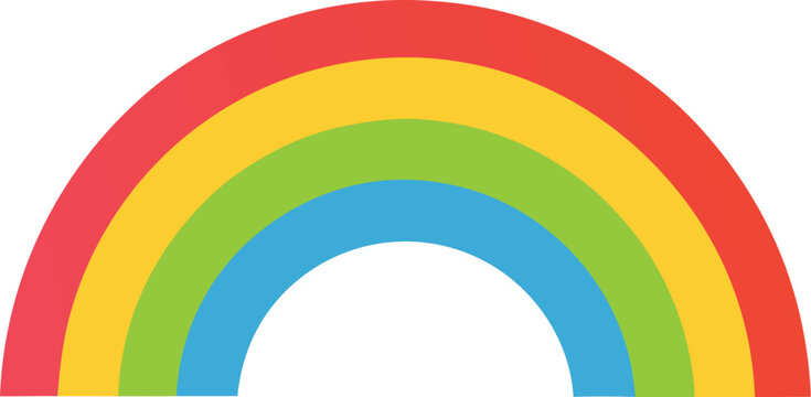 gentle rainbow arc fading into white backdrop on transparent background