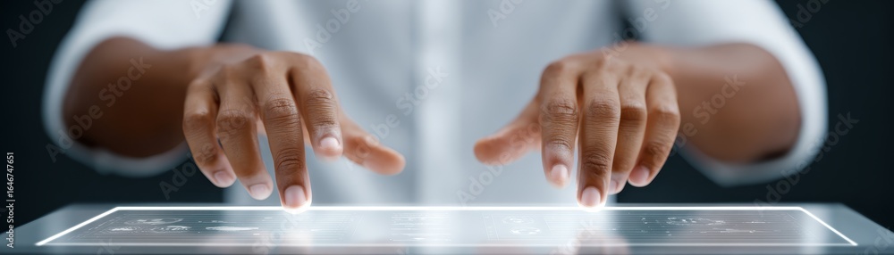Aufkleber a contemporary depiction of an individual engaged in digital interaction proficiently operating a po
