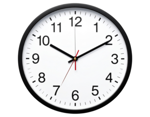 Contemporary Wall Clock with Minimal Design, isolated on a transparent background