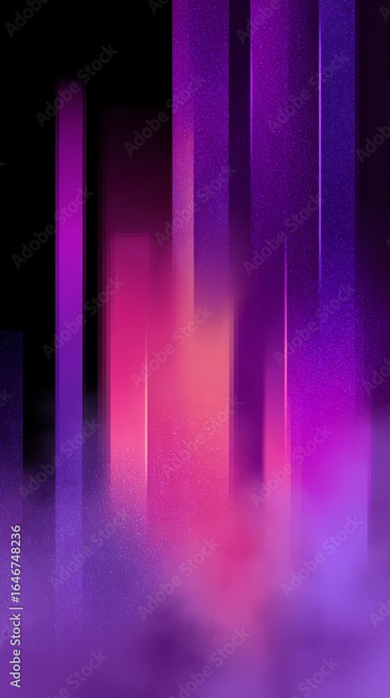 Poster vibrant abstract composition showcasing flowing multicolored lines and wispy ethereal clouds creatin