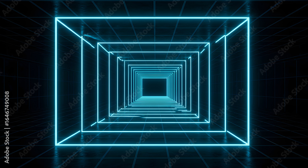 Aufkleber illuminated tunnel: a mesmerizing display of modern illumination creates a visually stunning, ethere