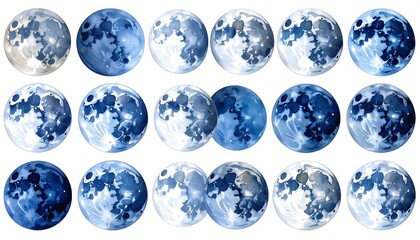 Obraz premium Lunar phases illustrated