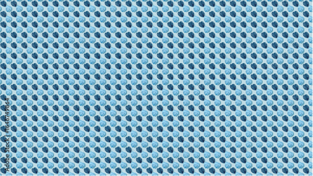 Poster a geometric and stylized pattern of tropical foliage in an isometric view, creating a clean, organiz