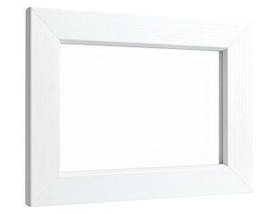 Clean White Minimalist Picture Frame, isolated on a transparent background
