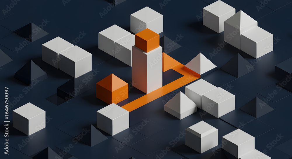 Poster geometric path: a striking abstract composition showcases an innovative architectural layout, featur