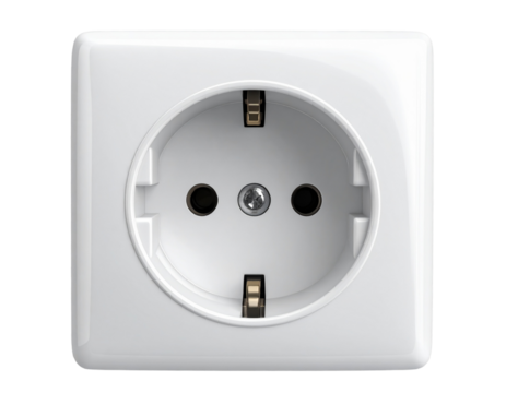 European Style Round Electric Socket PNG - Powered by Adobe