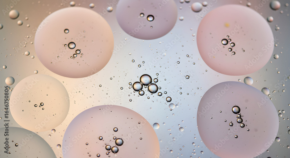 Aufkleber fluidity in the abstract: an abstract composition featuring a macro shot of vibrant, floating bubble