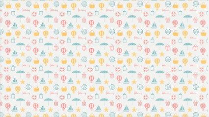 An adorable set of minimal vector icons for summer, featuring simple shapes and lovely pastel tones, perfect for creating clean and modern digital designs.