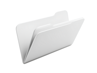 Minimalist White Folder with Soft Shadows and Rounded Edges, Perspective View, Isolated on Transparent Background.png