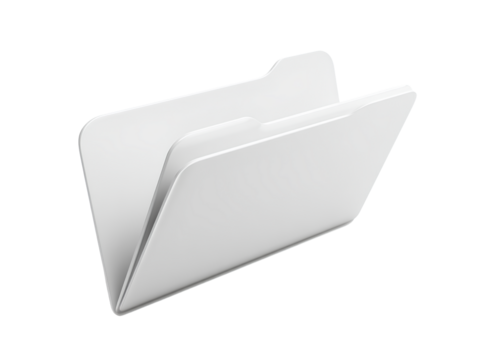 Minimalist White Folder with Soft Shadows and Rounded Edges, Perspective View, Isolated on Transparent Background.png - Powered by Adobe