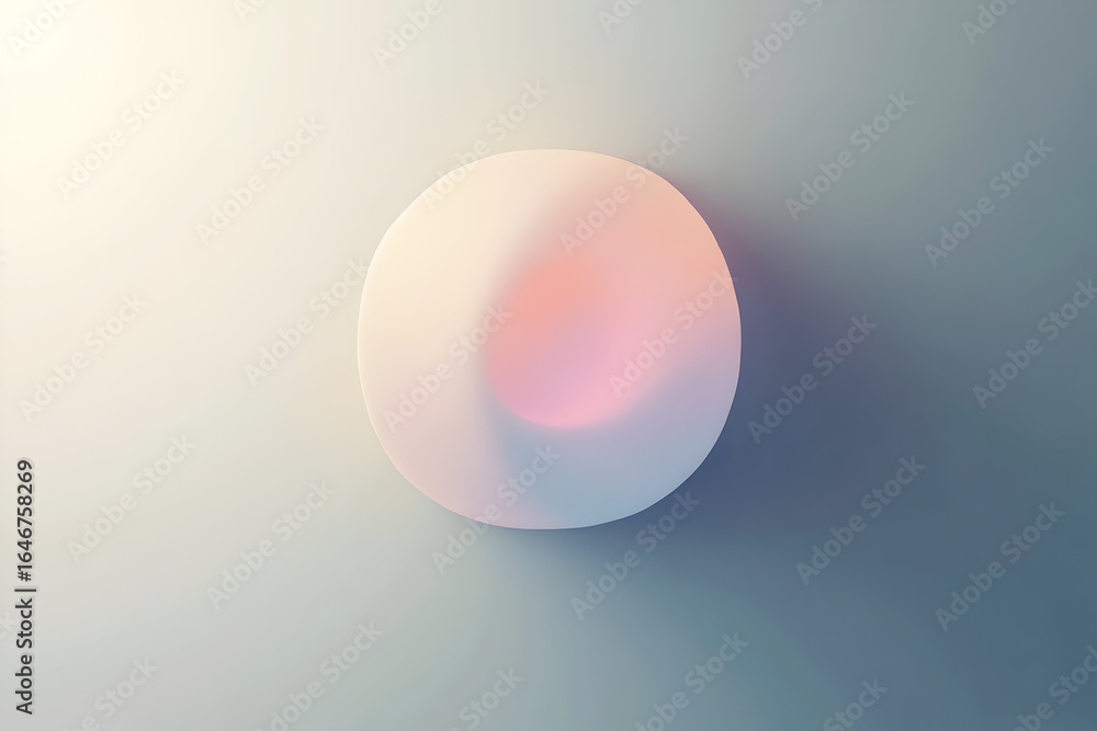 Poster abstract gradient sphere on a soft pastel background