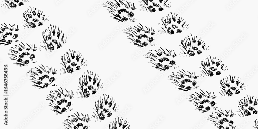 Poster vector diagonal arrangement of black and white abstract floral patterns on a white background design