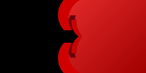 Minimal Red Curly Bracket Shape on Dark Background