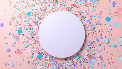 Pastel confetti circle background