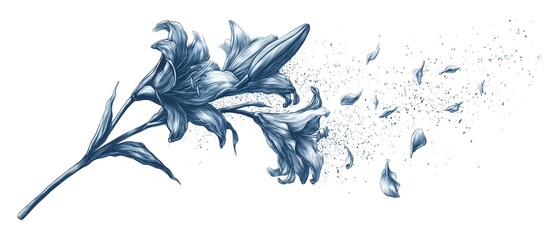 VERWELKENDE LILIE: ILLUSTRATION VON TRAURIGKEIT UND VERLUST