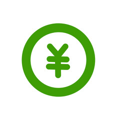 Yen Symbol Icon – Japanese Currency Mark in Circle Vector・円マークのアイコン／日本円通貨シンボルのベクター素材