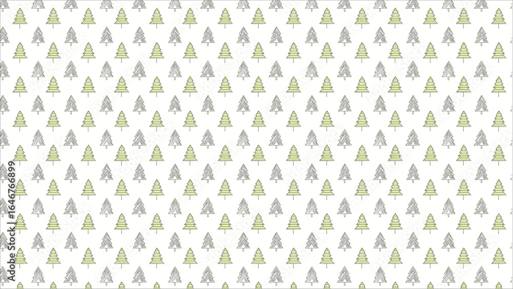 Poster a set of simple and elegant christmas tree icons, designed with a single, continuous line (monoline)
