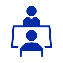 【Business Icons – Meeting】「オンライン面談・個別指導・カウンセリングのピクトグラム / Online Meeting and One-on-One Counseling Pictogram」